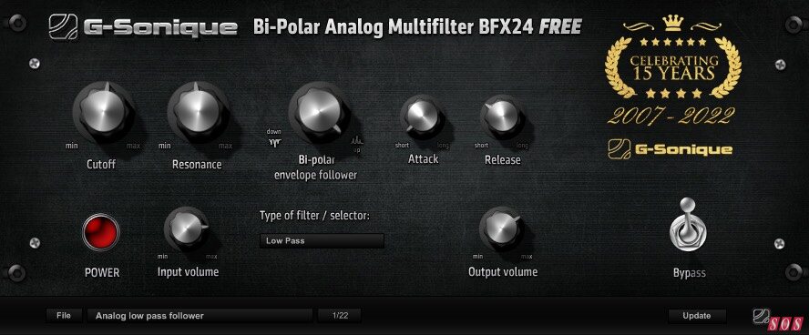 G-Sonique BFX24 free filter plug-in