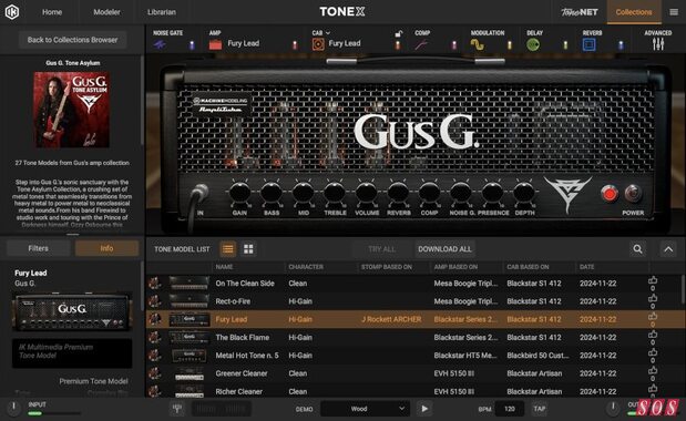 IK Multimedia announce Gus G. Tone Asylum for TONEX