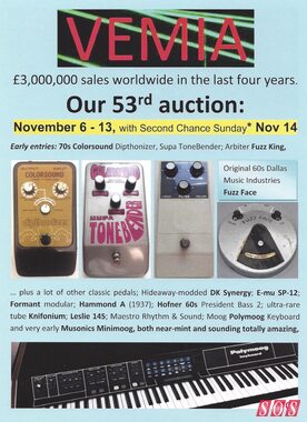 VEMIA vintage gear auction announced